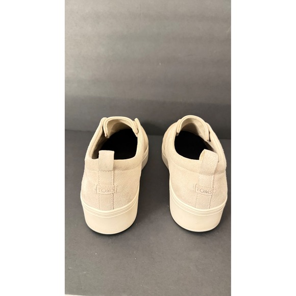 TOMS Men's Beige Leather Slip On Casual Comfort Sneakers Shoes - Picture 6 of 8